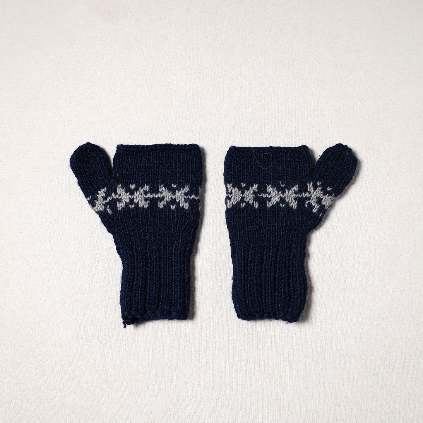 Blue - kullu karishma hand knitted merino wool gloves