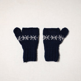 Blue - kullu karishma hand knitted merino wool gloves