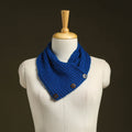 Blue - kumaun hand knitted woollen button cowl 29
