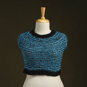 Blue - kumaun hand knitted woollen cowl 17 - handcrafted