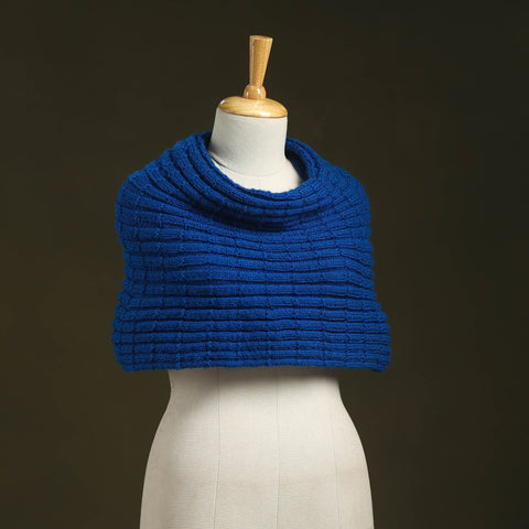 Blue - kumaun hand knitted woollen cowl 44 - handcrafted