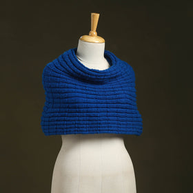 Blue - kumaun hand knitted woollen cowl 44 - handcrafted