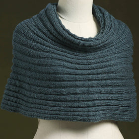 Blue - kumaun hand knitted woollen cowl 46 - handcrafted