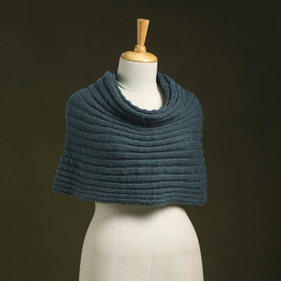 Blue - kumaun hand knitted woollen cowl 46 - handcrafted