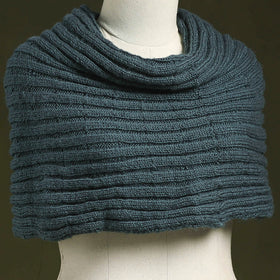 Blue - kumaun hand knitted woollen cowl 55 - handcrafted