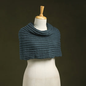 Blue - kumaun hand knitted woollen cowl 55 - handcrafted