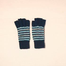 Blue Kumaun Hand Knitted Woollen Hand Gloves (Adult)
