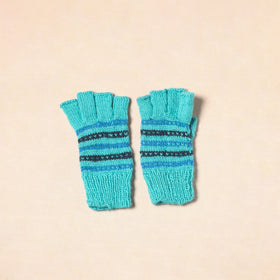 Blue Kumaun Hand Knitted Woollen Hand Gloves (Adult)