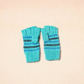 Blue Kumaun Hand Knitted Woollen Hand Gloves (Adult)