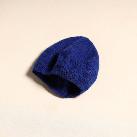 Blue - kumaun hand knitted woollen beret cap 29