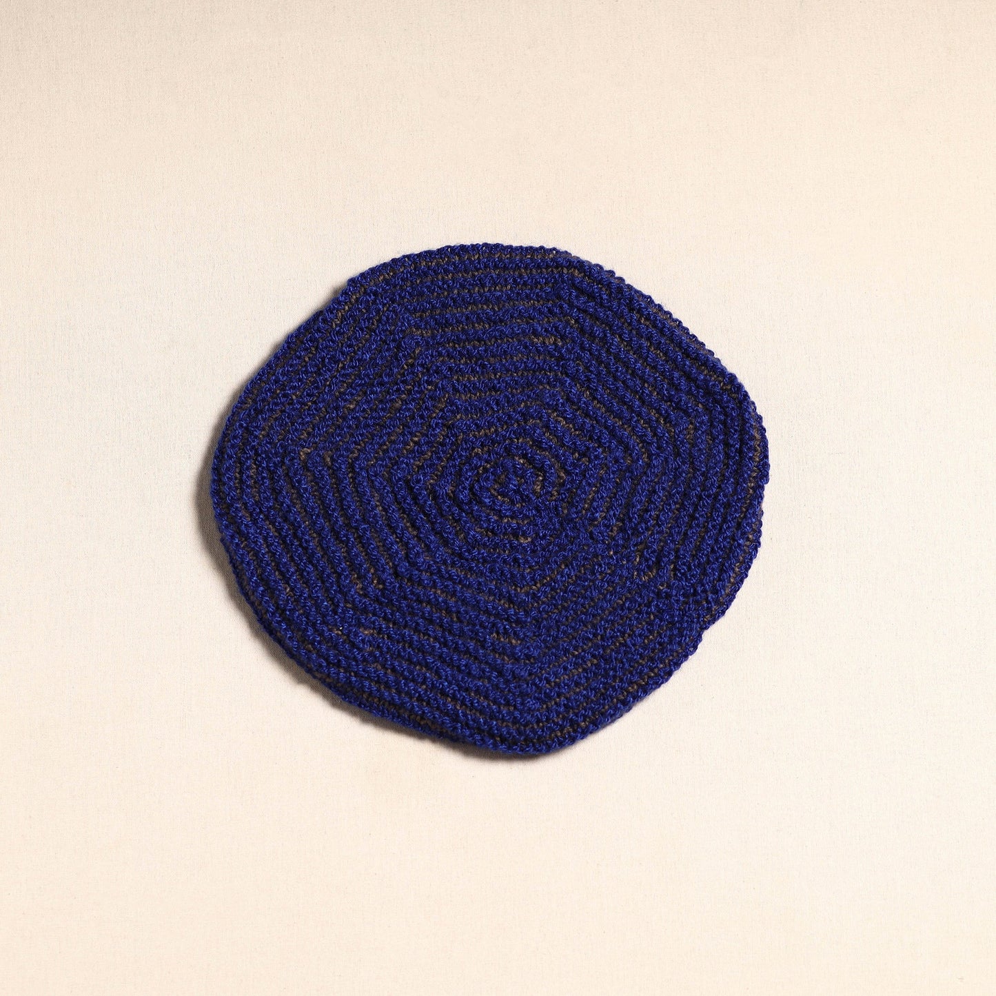 Blue - kumaun hand knitted woollen beret cap 34