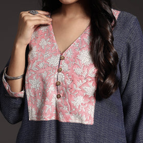 Blue - kumaun handwoven a-line merino woolen kurta