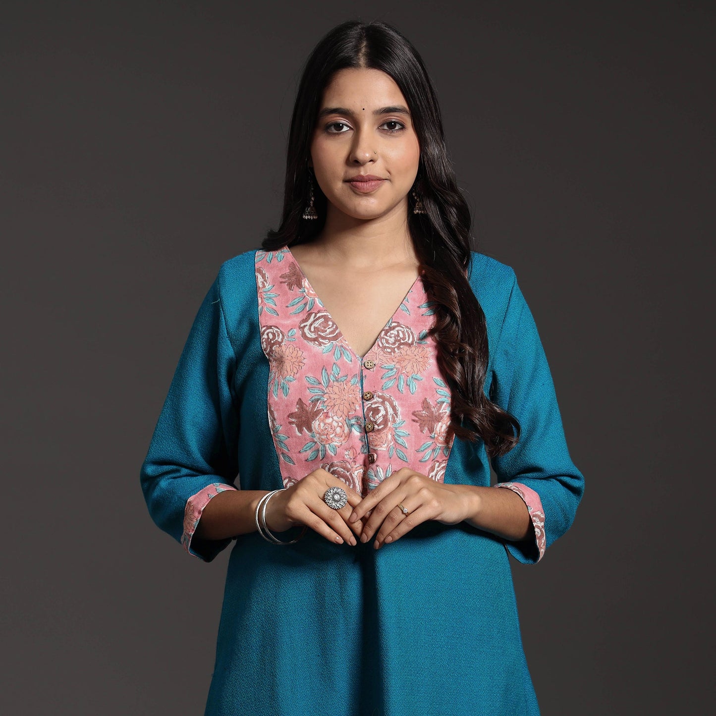 Kumaun Handwoven A-Line Merino Woolen Kurta for Women