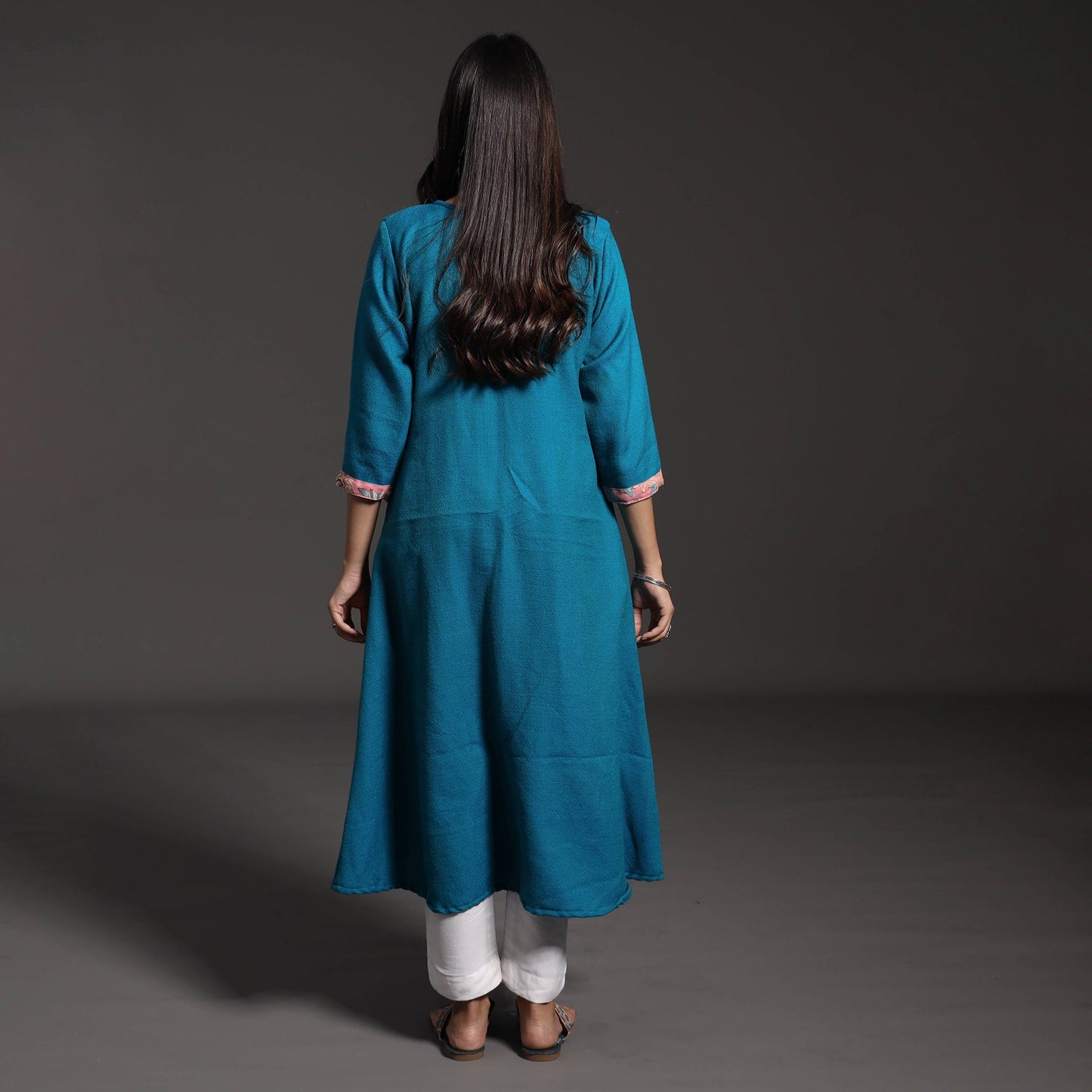 Kumaun Handwoven A-Line Merino Woolen Kurta for Women