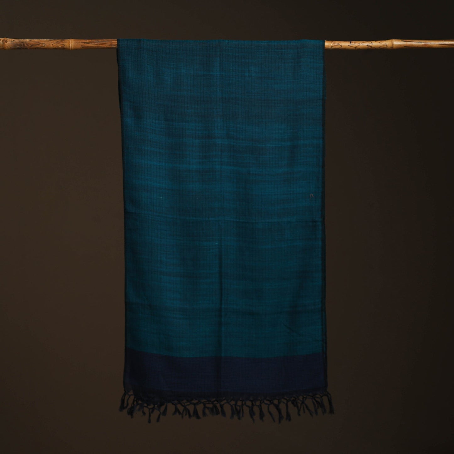 Blue - kumaun handwoven merino wool x cotton stole 96