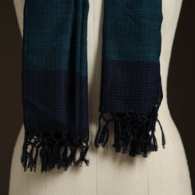 Blue - kumaun handwoven merino wool x cotton stole 96