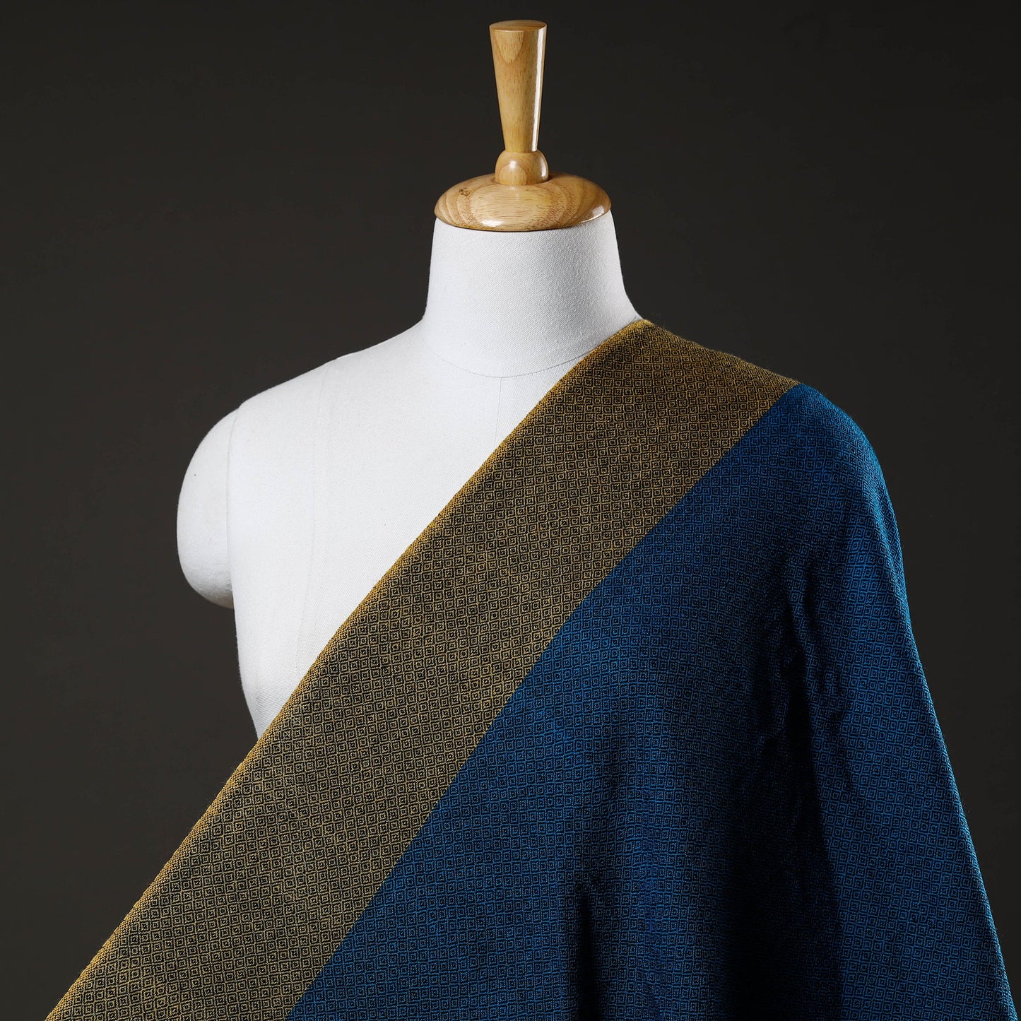 Blue Kumaun Handwoven Merino Woollen Fabric