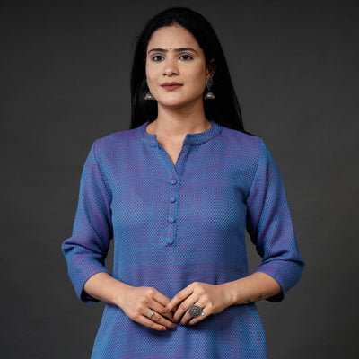  Kumaun Handwoven Straight Merino Woolen Kurta for Women