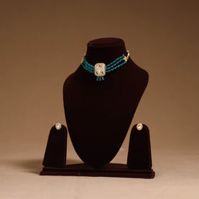 Kundan work choker necklace set 30 - handcrafted
