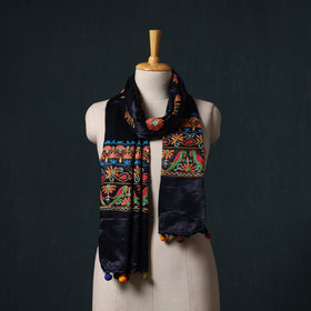 Kutch aari hand embroidery mashru silk stole 46
