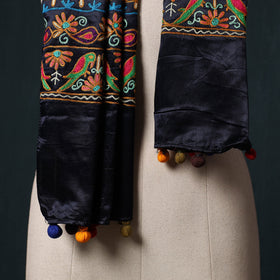 Kutch aari hand embroidery mashru silk stole 46