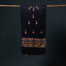 Kutch aari hand embroidery mashru silk stole 46