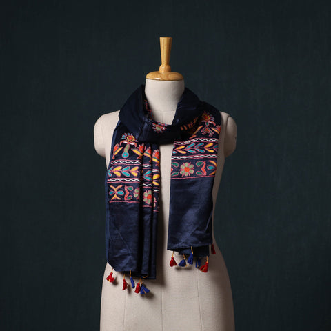 Kutch aari hand embroidery mashru silk stole 59