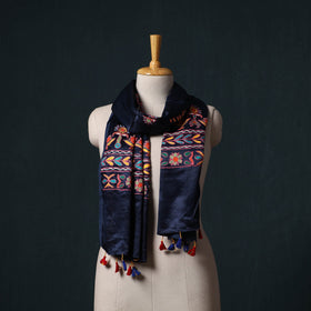 Kutch aari hand embroidery mashru silk stole 59