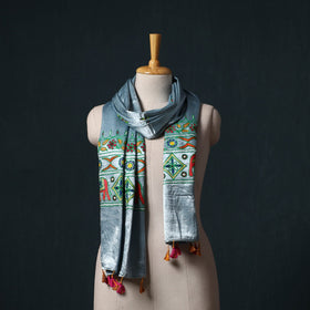 Kutch aari hand embroidery mashru silk stole 60