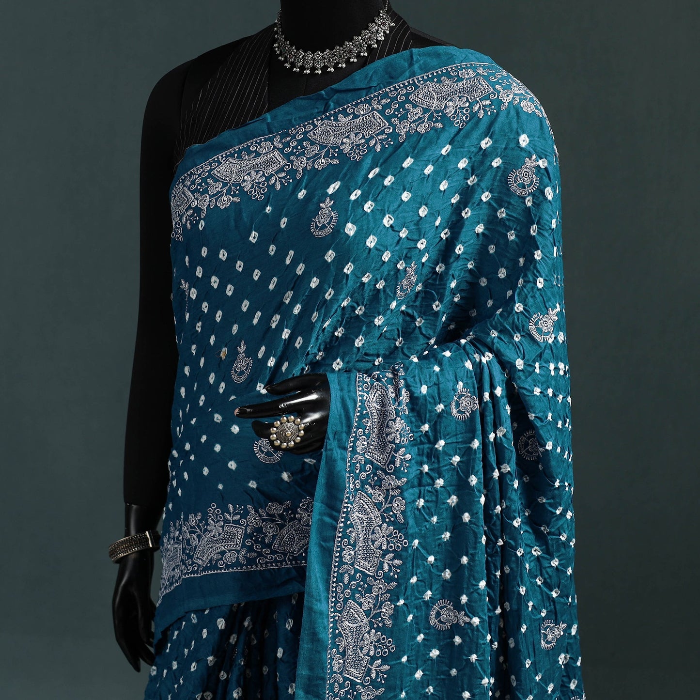 Kutch bandhani tie-dye cotton saree 27 - handcrafted