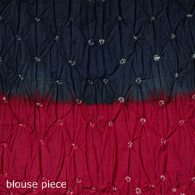 Kutch bandhani tie-dye cotton saree with blouse piece 02