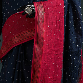 Kutch bandhani tie-dye cotton saree with blouse piece 02