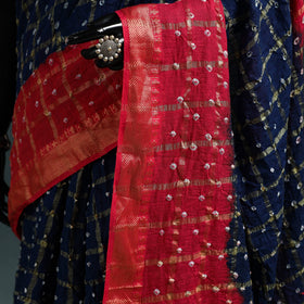 Kutch bandhani tie-dye cotton saree with blouse piece 20