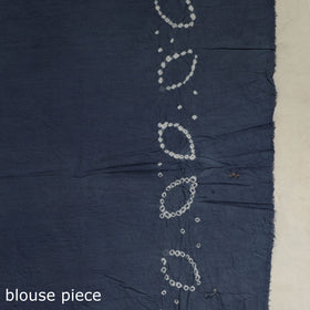 Blue - kutch bandhani tie-dye cotton saree with blouse