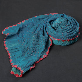 Blue - Kutch Bandhani Tie-Dye Modal Silk Stole 06