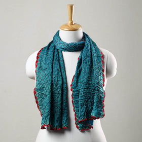 Blue - Kutch Bandhani Tie-Dye Modal Silk Stole 06