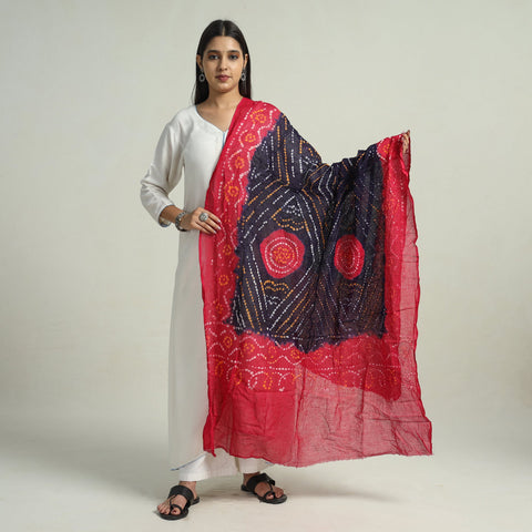  Kutch Bandhani Tie-Dye Mul Cotton Dupatta 48 