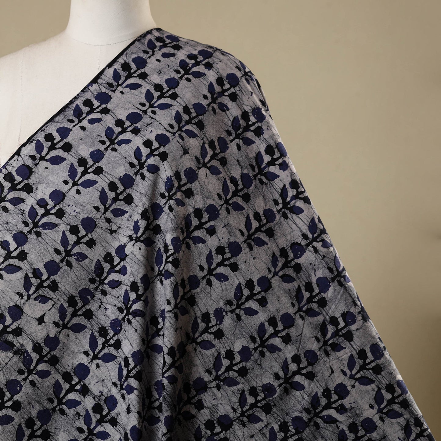 Blue - kutch batik cotton fabric 02 - handcrafted