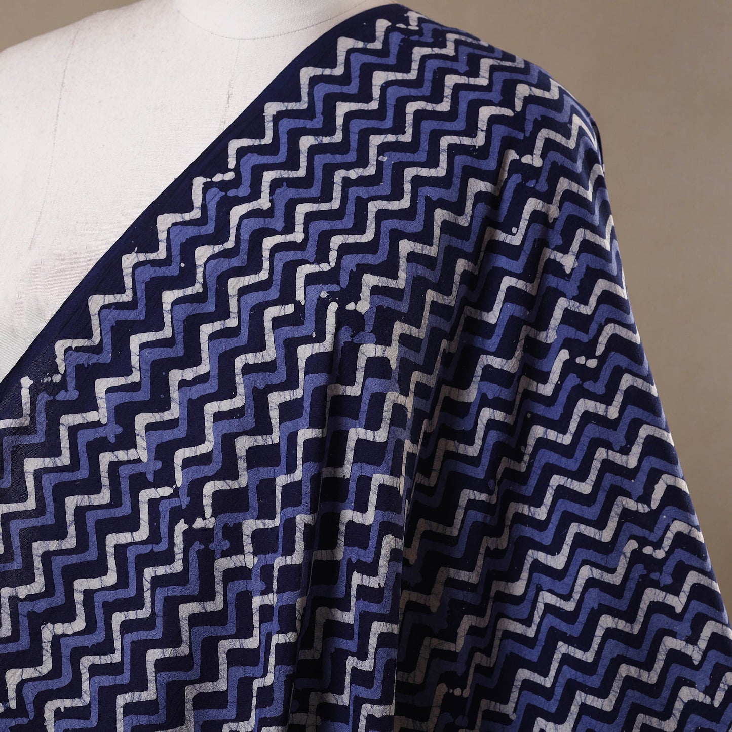 Blue - kutch batik cotton fabric 04 - handcrafted