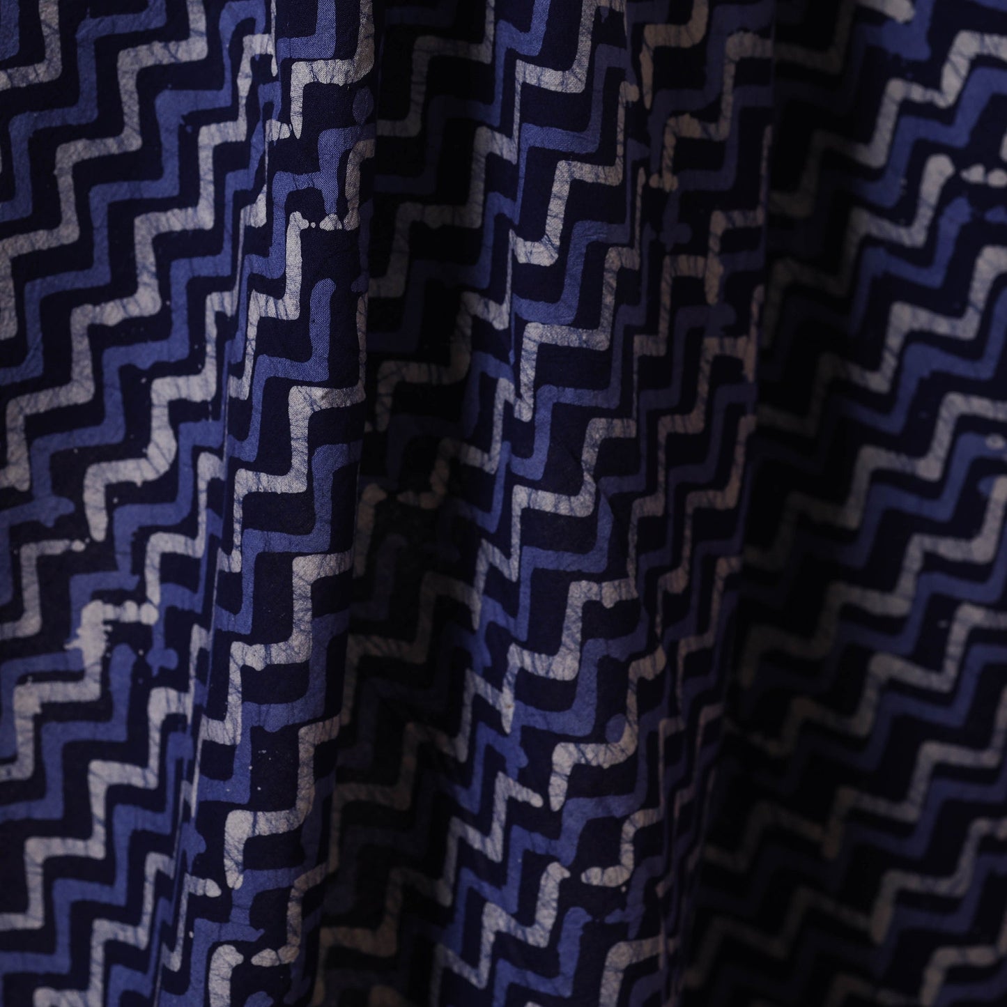 Blue - kutch batik cotton fabric 04 - handcrafted