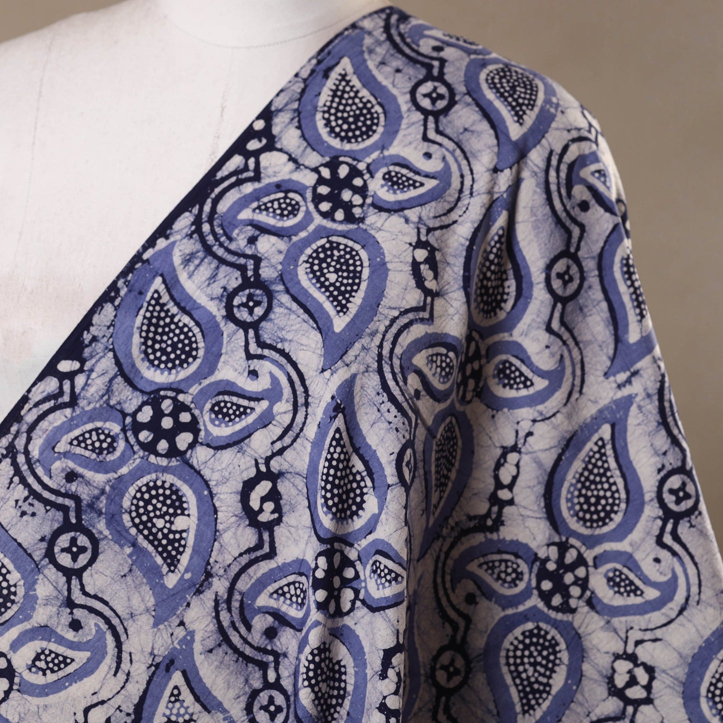 Blue - kutch batik cotton fabric 05 - handcrafted