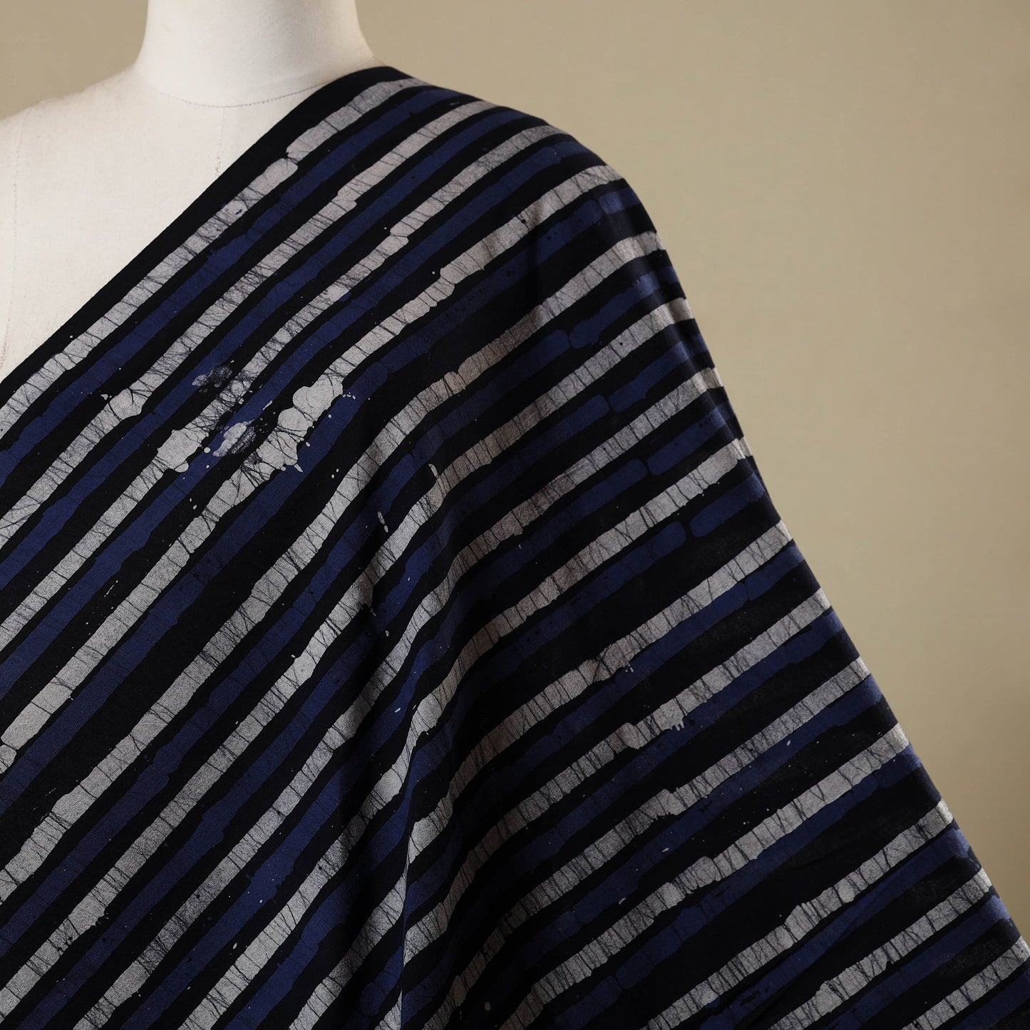 Blue - kutch batik cotton fabric 12 - handcrafted