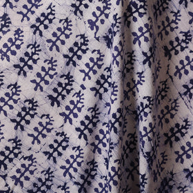 White - kutch batik cotton fabric 27 - handcrafted