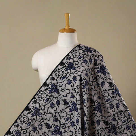 Blue - kutch batik cotton fabric 45 - handcrafted