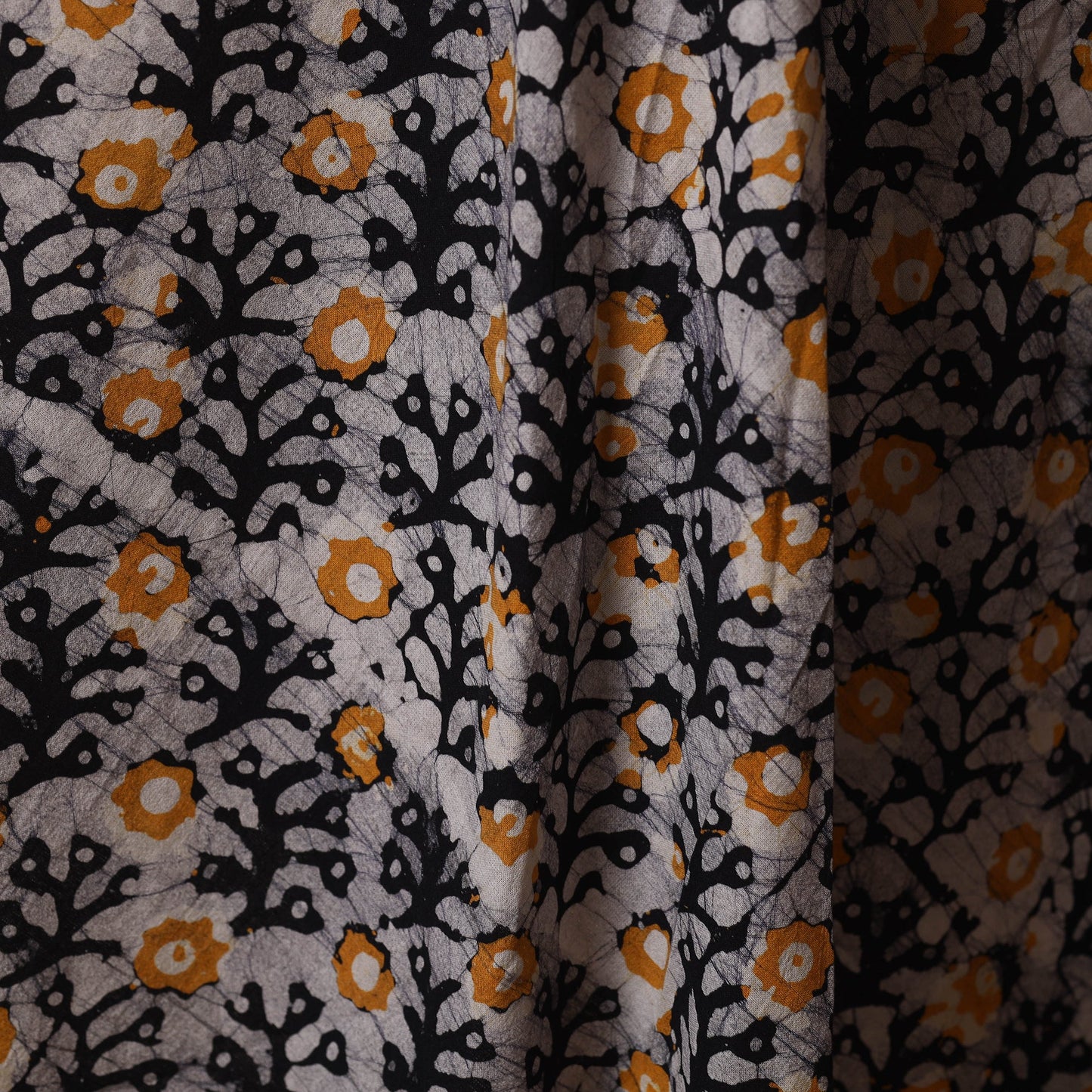 Blue - kutch batik cotton fabric 46 - handcrafted