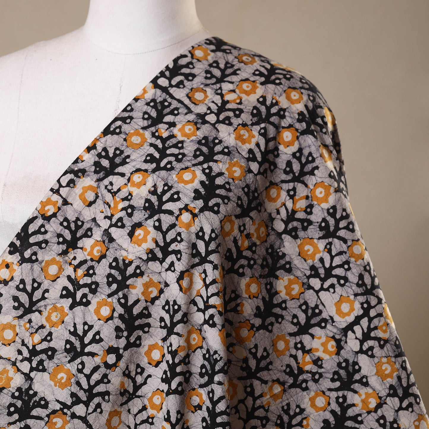 Blue - kutch batik cotton fabric 46 - handcrafted