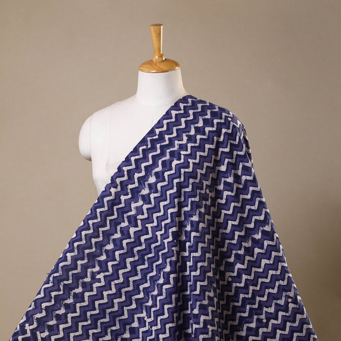 Blue - kutch batik cotton fabric 79 - handcrafted