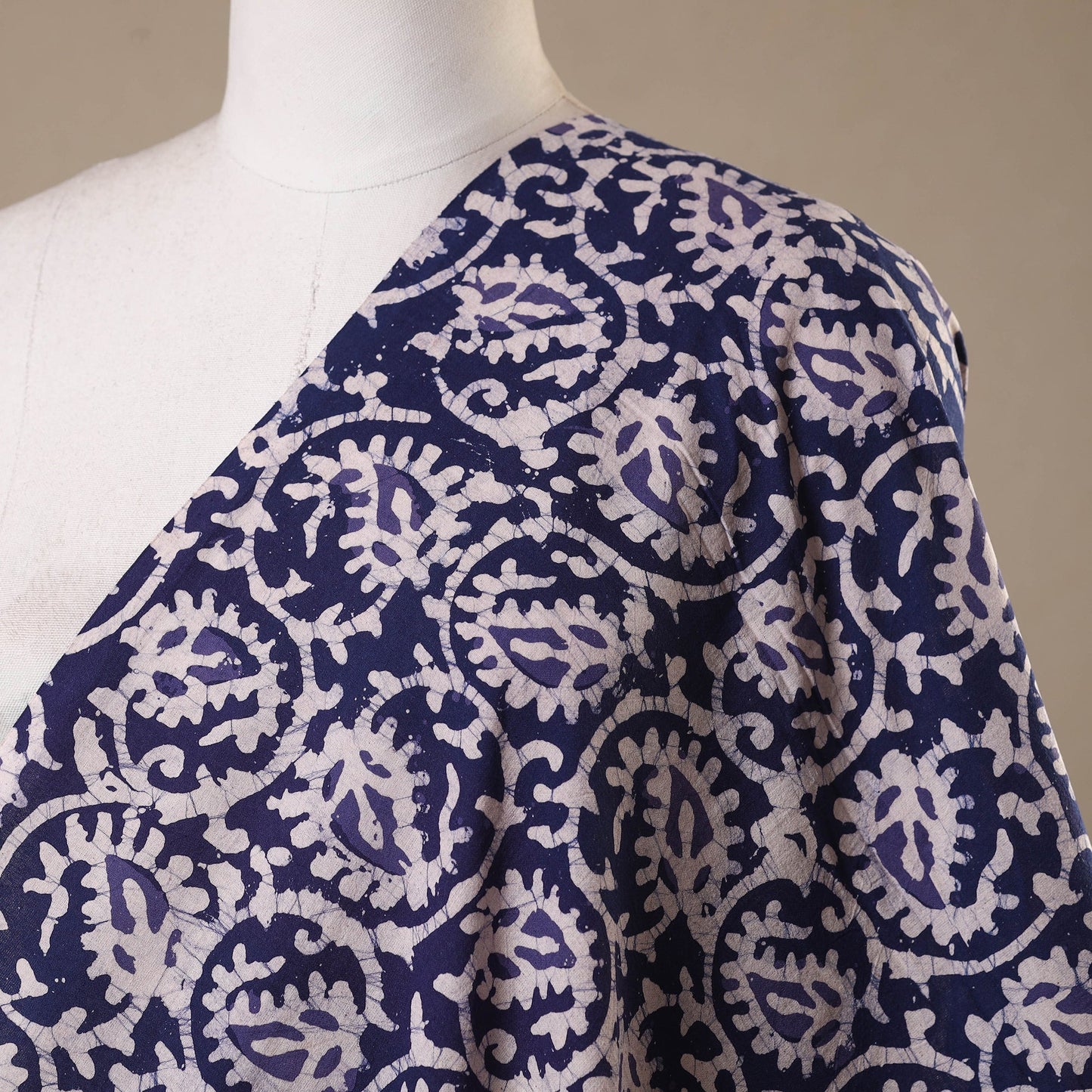 Blue - kutch batik cotton fabric 83 - handcrafted