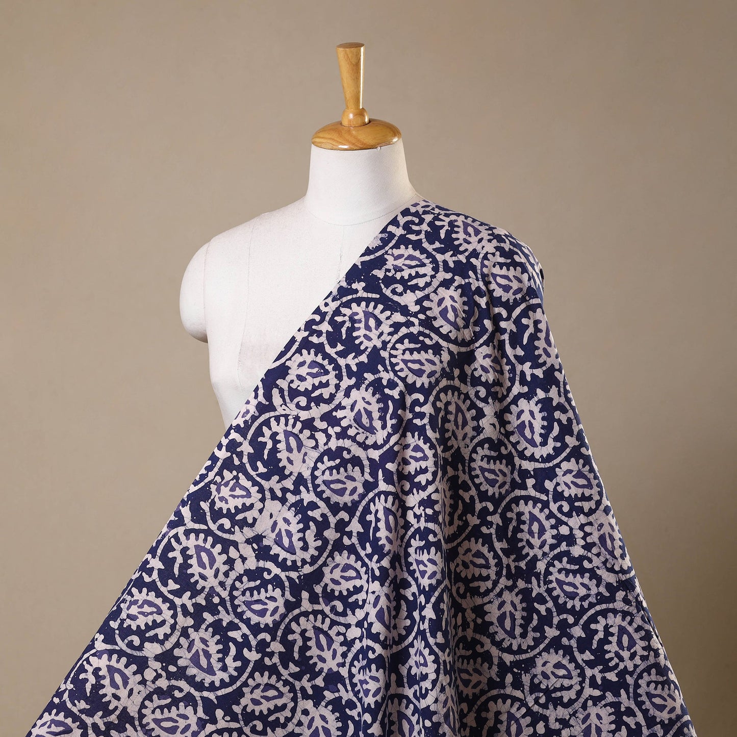 Blue - kutch batik cotton fabric 83 - handcrafted