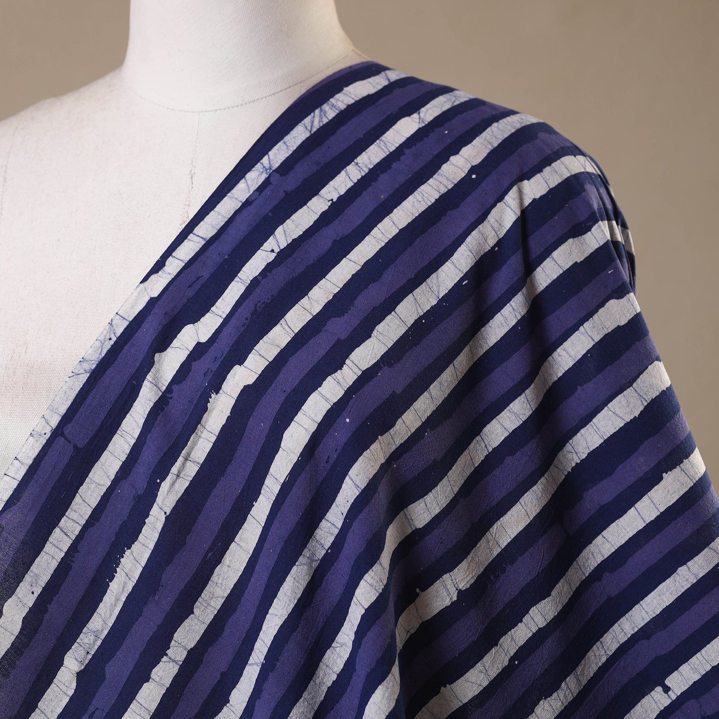 Blue - kutch batik cotton fabric 93 - handcrafted